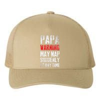 Funny Vintage Sign Papa Warning May Nap Suddenly At Any Time Yupoong Adult 5-Panel Trucker Hat