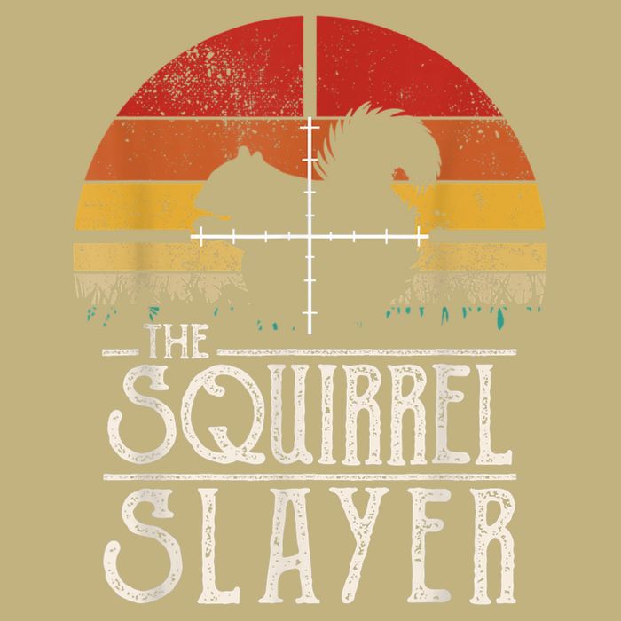 Funny Vintage Sunset Retro Style Squirrel Hunting Squirrel Slayer Long Sleeve Shirt