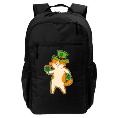 Funny Vintage St Patricks Day Leprechaun Shamrock Clover Cat Backpack