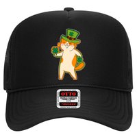 Funny Vintage St Patricks Day Leprechaun Shamrock Clover Cat Trucker Hat