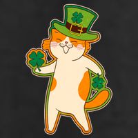 Funny Vintage St Patricks Day Leprechaun Shamrock Clover Cat Trucker Hat
