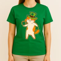 Funny Vintage St Patricks Day Leprechaun Shamrock Clover Cat T-Shirt