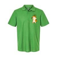 Funny Vintage St Patricks Day Leprechaun Shamrock Clover Cat Softstyle Adult Sport Polo