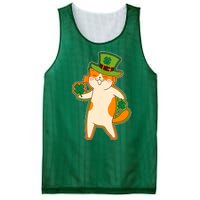 Funny Vintage St Patricks Day Leprechaun Shamrock Clover Cat Mesh Reversible Basketball Jersey Tank