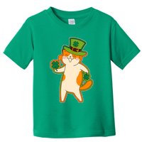 Funny Vintage St Patricks Day Leprechaun Shamrock Clover Cat Toddler T-Shirt