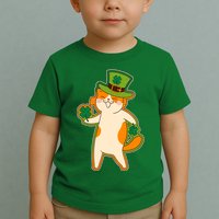 Funny Vintage St Patricks Day Leprechaun Shamrock Clover Cat Toddler T-Shirt