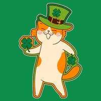 Funny Vintage St Patricks Day Leprechaun Shamrock Clover Cat Toddler T-Shirt