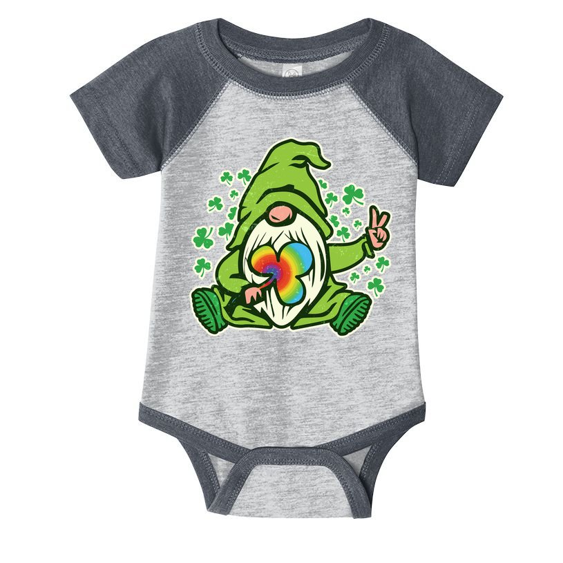 Funny Vintage St Patrick's Day Peace Love Leprechaun Gnome Infant Baby Jersey Bodysuit