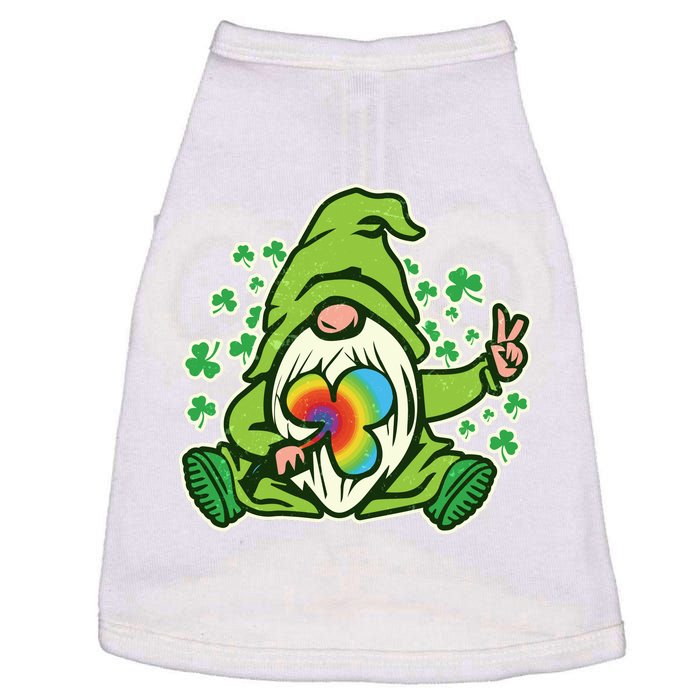 Funny Vintage St Patrick's Day Peace Love Leprechaun Gnome Doggie Tank