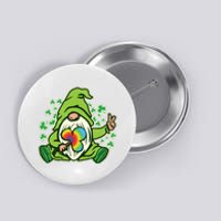 Funny Vintage St Patrick's Day Peace Love Leprechaun Gnome Button