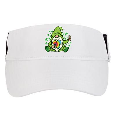 Funny Vintage St Patrick's Day Peace Love Leprechaun Gnome Adult Drive Performance Visor