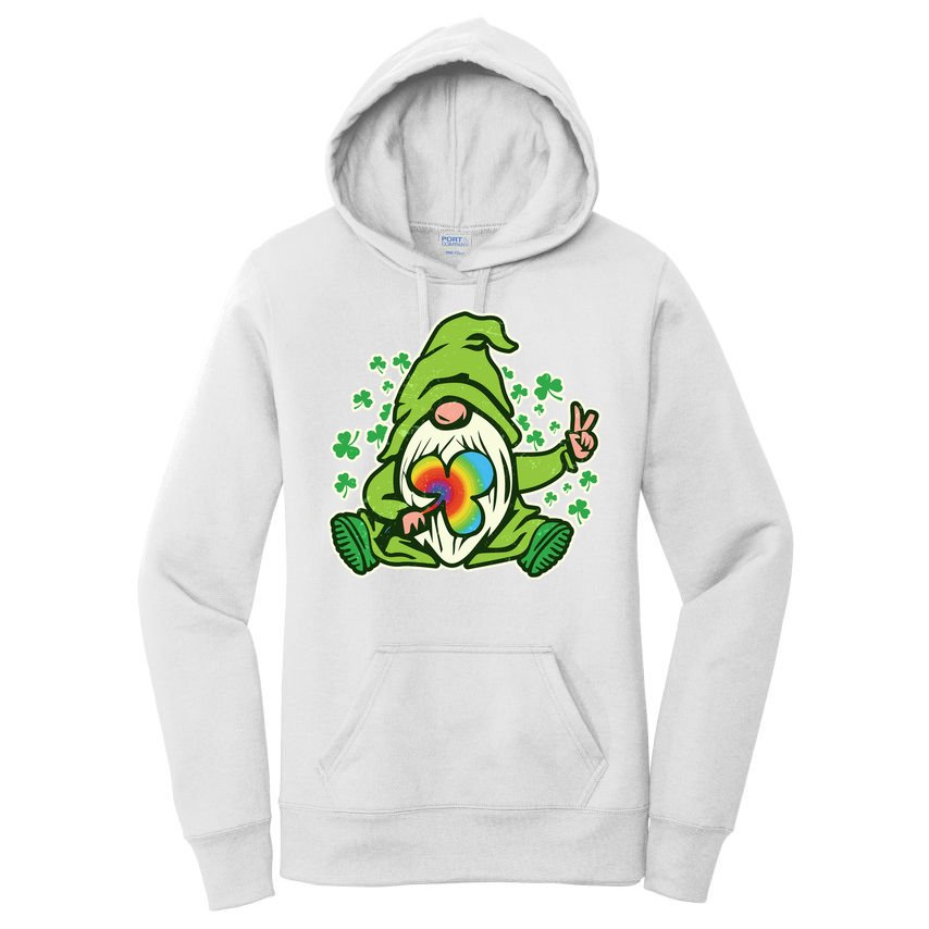 Funny Vintage St Patrick's Day Peace Love Leprechaun Gnome Women's Pullover Hoodie