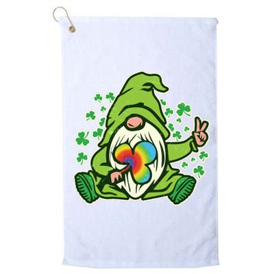 Funny Vintage St Patrick's Day Peace Love Leprechaun Gnome Platinum Collection Golf Towel