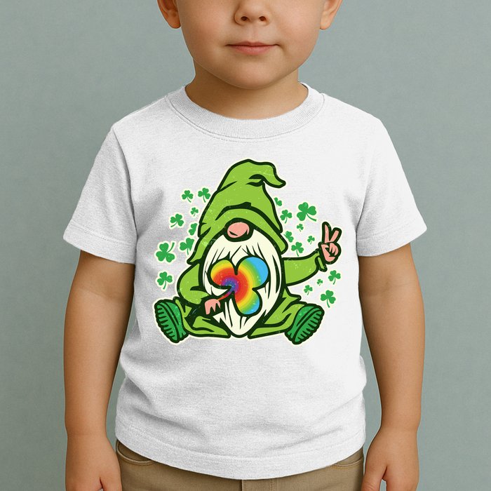 Funny Vintage St Patrick's Day Peace Love Leprechaun Gnome Toddler T-Shirt