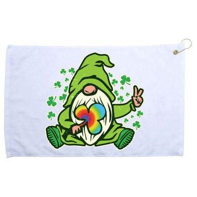 Funny Vintage St Patrick's Day Peace Love Leprechaun Gnome Grommeted Golf Towel