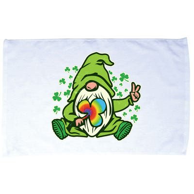 Funny Vintage St Patrick's Day Peace Love Leprechaun Gnome Microfiber Hand Towel