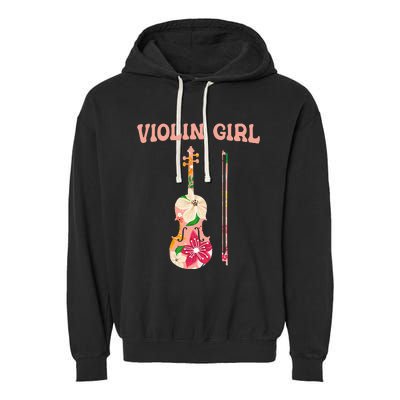 Funny Violin Stringed Musical Instrument Violin  Garment-Dyed Fleece Hoodie