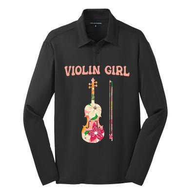 Funny Violin Stringed Musical Instrument Violin  Silk Touch Performance Long Sleeve Polo