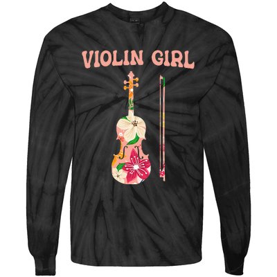 Funny Violin Stringed Musical Instrument Violin  Tie-Dye Long Sleeve Shirt