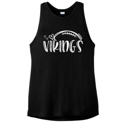 Football Vikings School Sports Fan Team Spirit Ladies PosiCharge Tri-Blend Wicking Tank