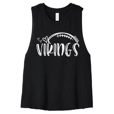 Football Vikings School Sports Fan Team Spirit Women's Racerback Cropped Tank