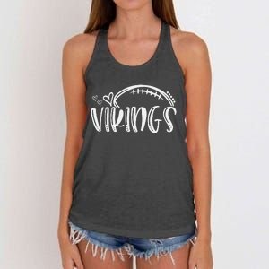 Football Vikings School Sports Fan Team Spirit Women's Knotted Racerback Tank