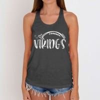 Football Vikings School Sports Fan Team Spirit Women's Knotted Racerback Tank