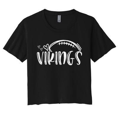 Football Vikings School Sports Fan Team Spirit Women's Crop Top Tee