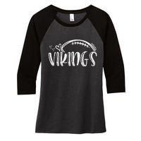 Football Vikings School Sports Fan Team Spirit Women's Tri-Blend 3/4-Sleeve Raglan Shirt