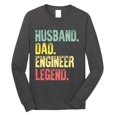 Funny Vintage Shirts Husband Dad Engineer Legend Retro Long Sleeve Shirt