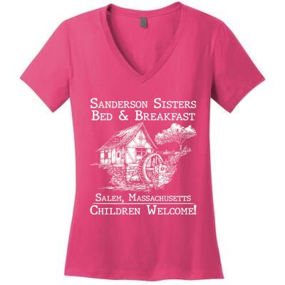 Funny Vintage Sanderson Sisters Bed And Breakfast Women's V-Neck T-Shirt