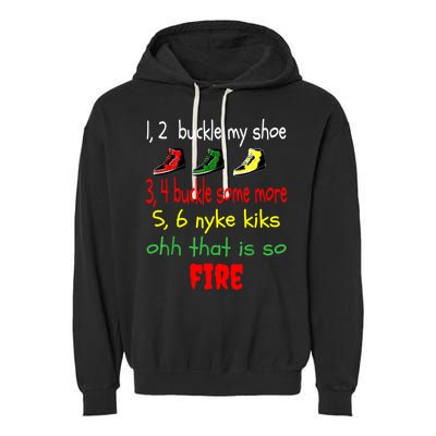 Funny Viral Song 1 2 Buckle My Shoe Garment-Dyed Fleece Hoodie