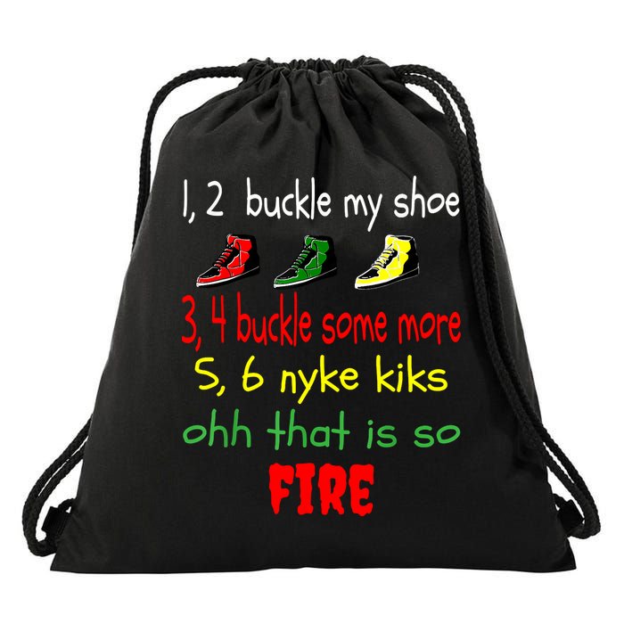 Funny Viral Song 1 2 Buckle My Shoe Drawstring Bag