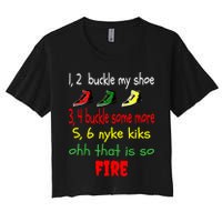 Funny Viral Song 1 2 Buckle My Shoe Women's Crop Top Tee