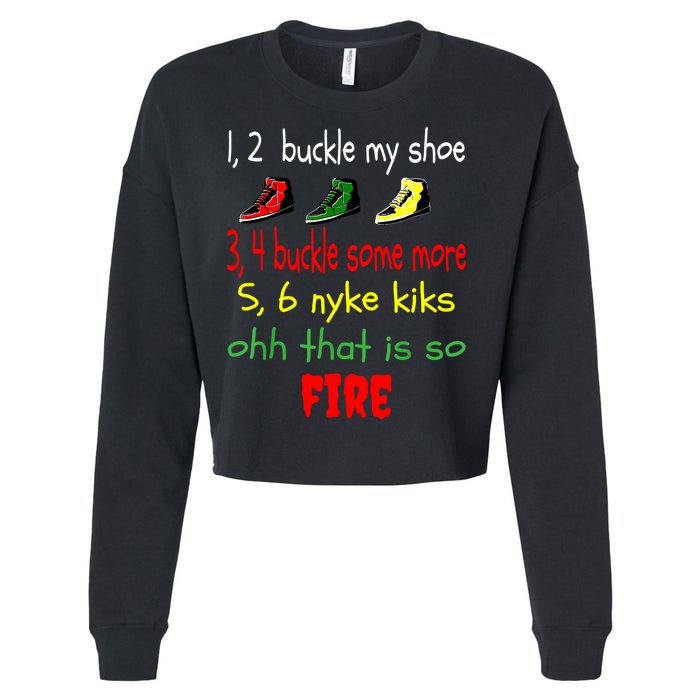 Funny Viral Song 1 2 Buckle My Shoe Cropped Pullover Crew