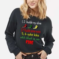 Funny Viral Song 1 2 Buckle My Shoe Cropped Pullover Crew