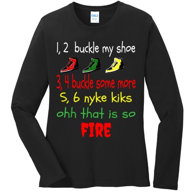 Funny Viral Song 1 2 Buckle My Shoe Ladies Long Sleeve Shirt