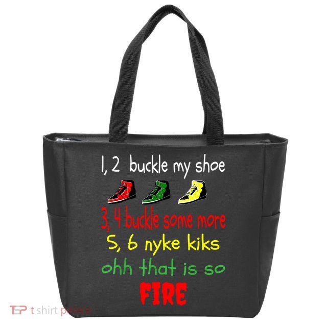 Funny Viral Song 1 2 Buckle My Shoe Zip Tote Bag