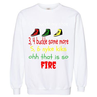 Funny Viral Song 1 2 Buckle My Shoe Garment-Dyed Sweatshirt