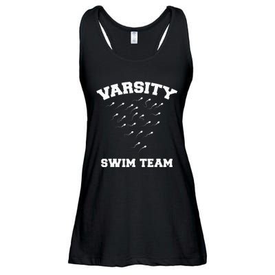 funny Varsity Swim Team Swimming Sperm Ladies Essential Flowy Tank