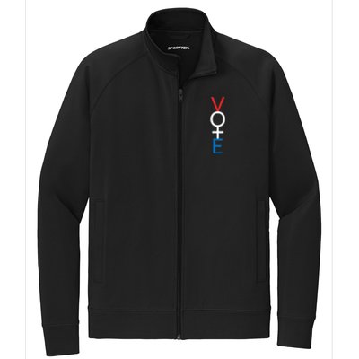 Feminist Vote Shirt Red White Blue Voting Election Stretch Full-Zip Cadet Jacket