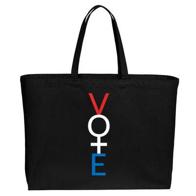 Feminist Vote Shirt Red White Blue Voting Election Cotton Canvas Jumbo Tote