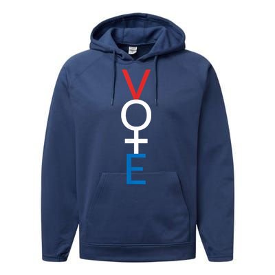 Feminist Vote Shirt Red White Blue Voting Election Performance Fleece Hoodie