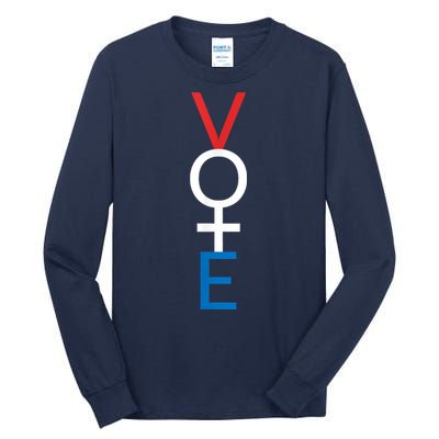 Feminist Vote Shirt Red White Blue Voting Election Tall Long Sleeve T-Shirt