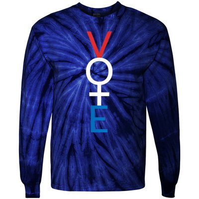 Feminist Vote Shirt Red White Blue Voting Election Tie-Dye Long Sleeve Shirt