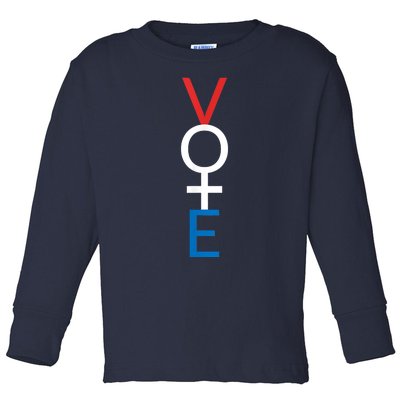 Feminist Vote Shirt Red White Blue Voting Election Toddler Long Sleeve Shirt