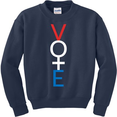 Feminist Vote Shirt Red White Blue Voting Election Kids Sweatshirt