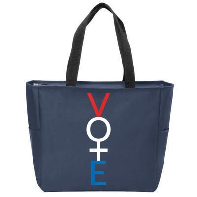 Feminist Vote Shirt Red White Blue Voting Election Zip Tote Bag