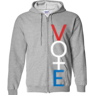 Feminist Vote Shirt Red White Blue Voting Election Full Zip Hoodie