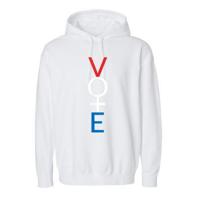 Feminist Vote Shirt Red White Blue Voting Election Garment-Dyed Fleece Hoodie